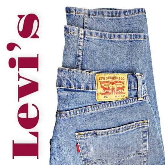 LEVI’S 550 Blank Tab Relaxed Fit Straight Leg Jeans, Size 32x30 - Picture 12 of 12